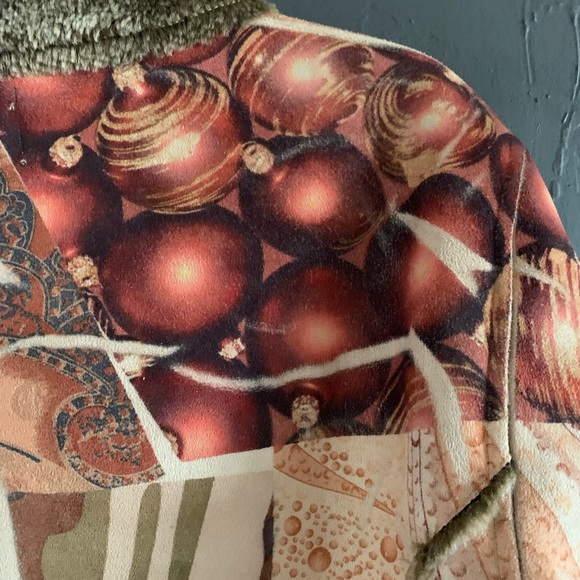 Fun Festive Jacket for the holidays !! Weavz brand - faux fur lined size M - Picture 6 of 8